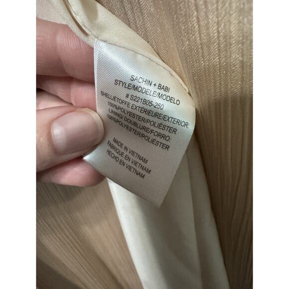 NWT Sachin Babi Champagne Full “Jessica” Maxi Gown Front Slit Size 4 - Picture 11 of 11